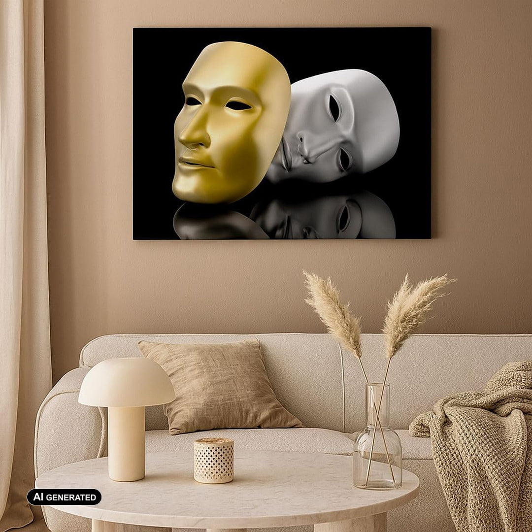 Bilder auf Leinwand Maske Theater Bühne Schauspieler Leinwandbild 70x50cm Wandbilder Dekoration Wohn