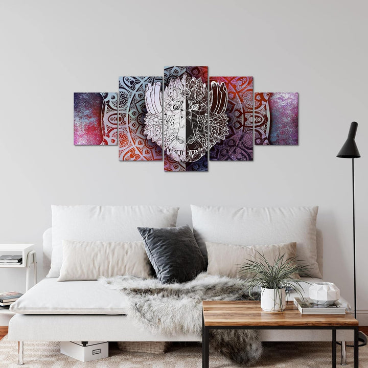 Runa Art Wandbilder Mandala Abstrakt 5 Teilig Bild auf Vlies Leinwand Deko Wohnzimmer Schlafzimmer O