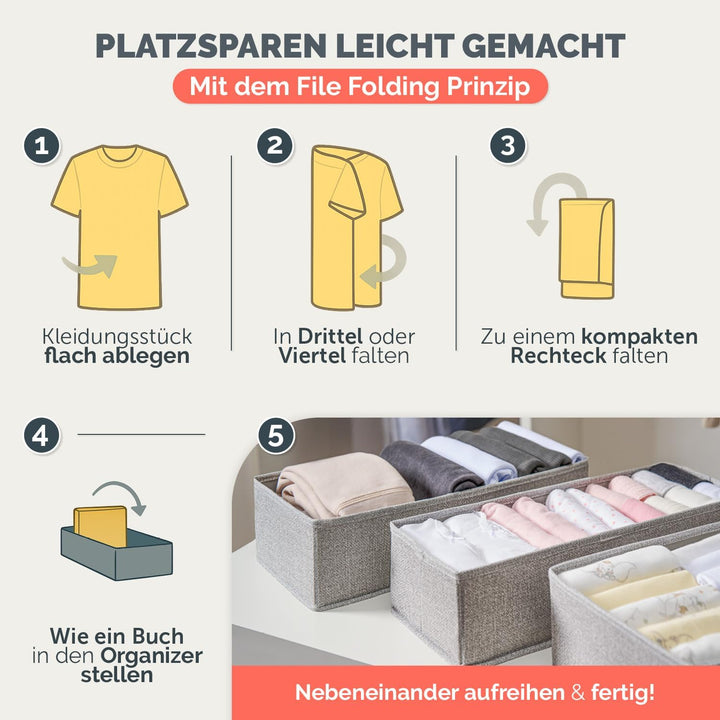Blumtal Organizer Ordnungssystem 2er Set gross mit Deckel Kompatibel mit IKEA PAX Breite Kommode - S