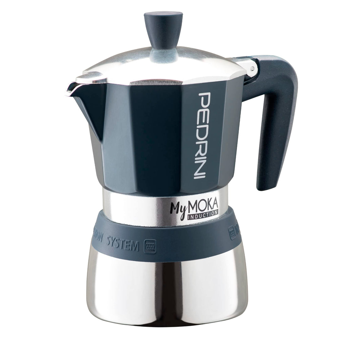 Pedrini MyMoka Induction Espressokocher, Nachtblau, in Farbbox (6 Tassen) 6 tazze, 6 tazze
