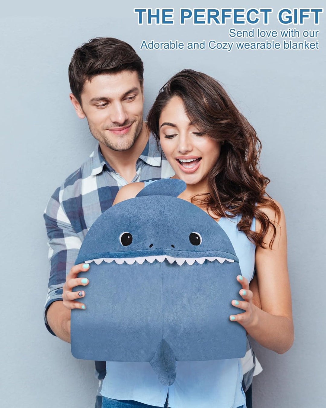 SQEQE Tragbare Decken mit Kapuze und Handschuhen Hoodie Decke Sofadecke Cartoon Kuscheldecke für Dam