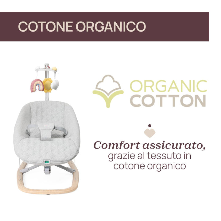 Chicco Babywippe Zen Wave, Wippe für Neugeborene von 0 bis 6 Monaten, Natürliche Bewegung, Ohne Batt