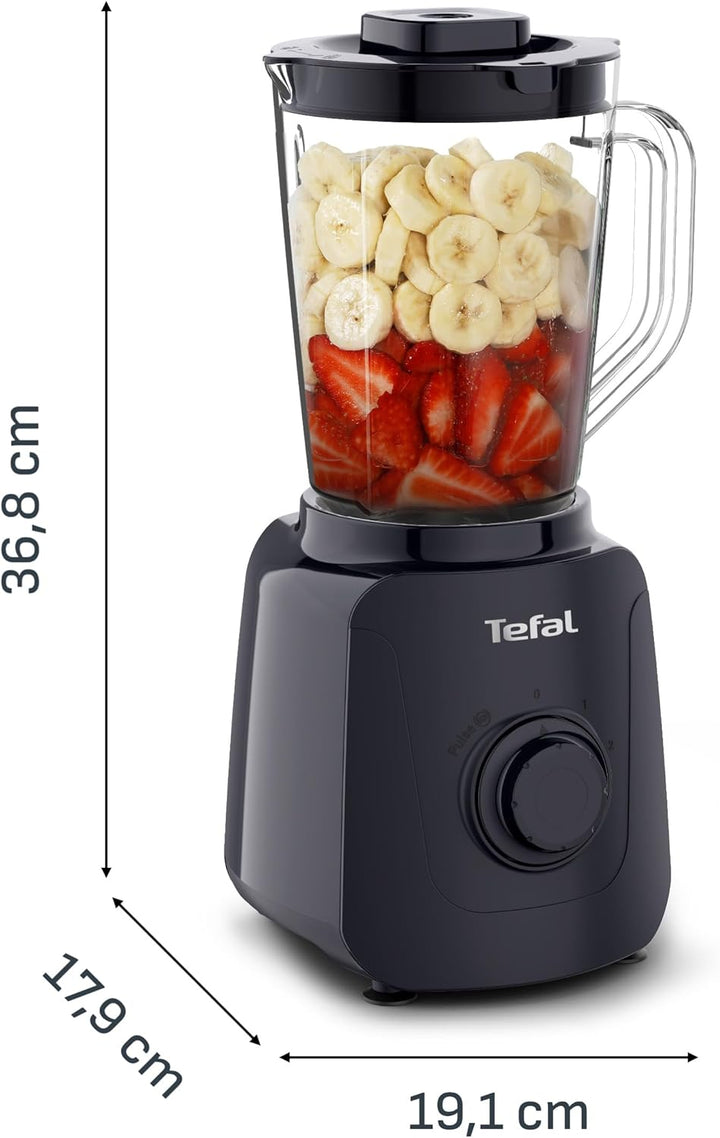 Tefal Blendforce Essential Standmixer, 450 Watt, 2 Geschwindigkeitseinstellungen + Pulsmodus, Ice-Cr