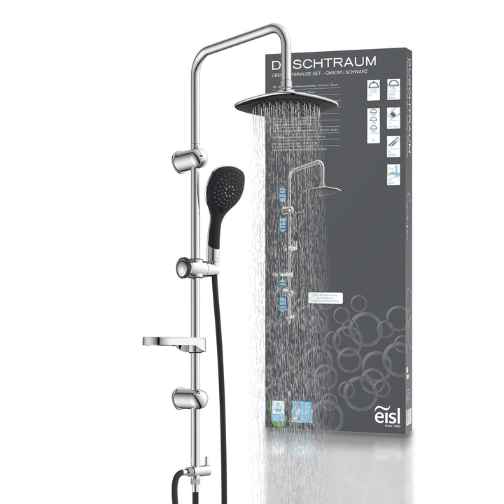 EISL Duschset DUSCHTRAUM Duschsäule mit Regendusche 200 x 200 mm und Handbrause, Regendusche mit Wan