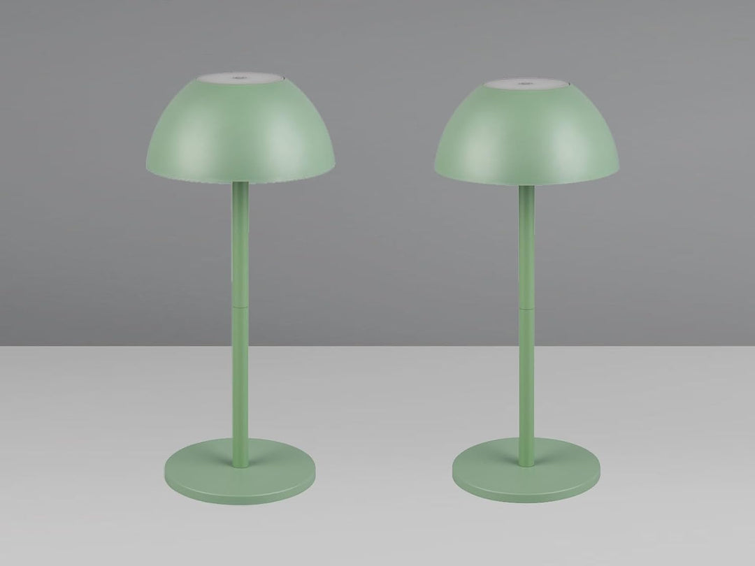2er SET Akku Tischlampen Grün ohne Kabel für Innen & Aussen, 30cm klein, Grün