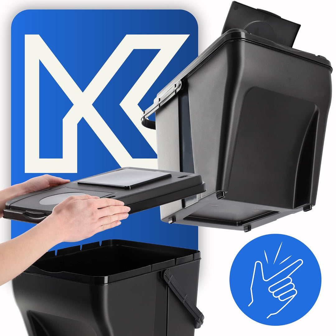 KADAX Mülltrennsystem, modularer Mülleimer aus Kunststoff, Recycling-Eimer für die Küche und das Bad