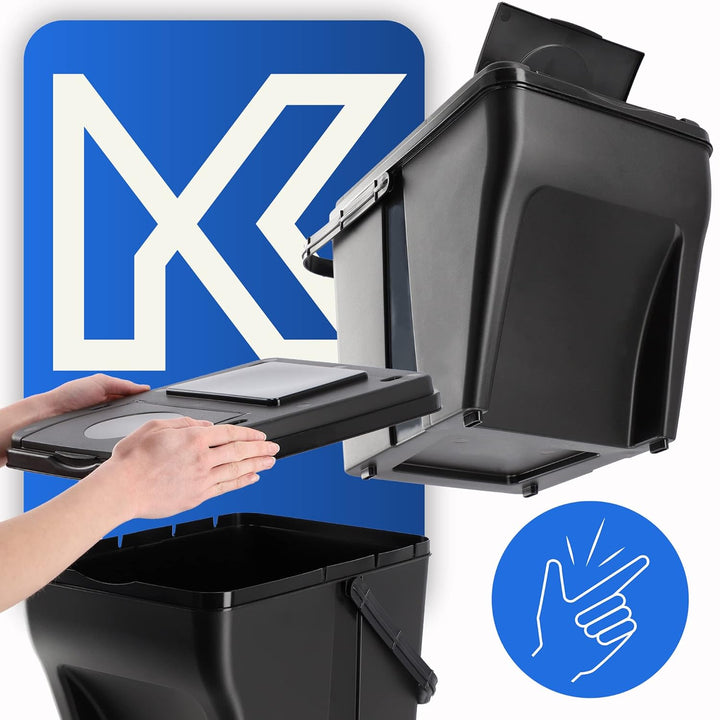KADAX Mülltrennsystem, modularer Mülleimer aus Kunststoff, Recycling-Eimer für die Küche und das Bad
