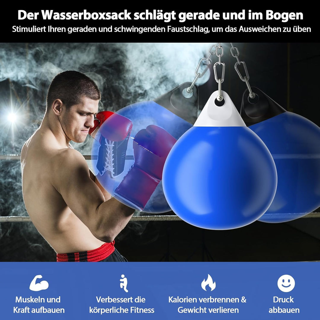 FANTASK Ø45cm schwere Wassersack, Boxing Punching Bag, 50 kg/80kg, Aqua-Trainingssack mit Verstellba