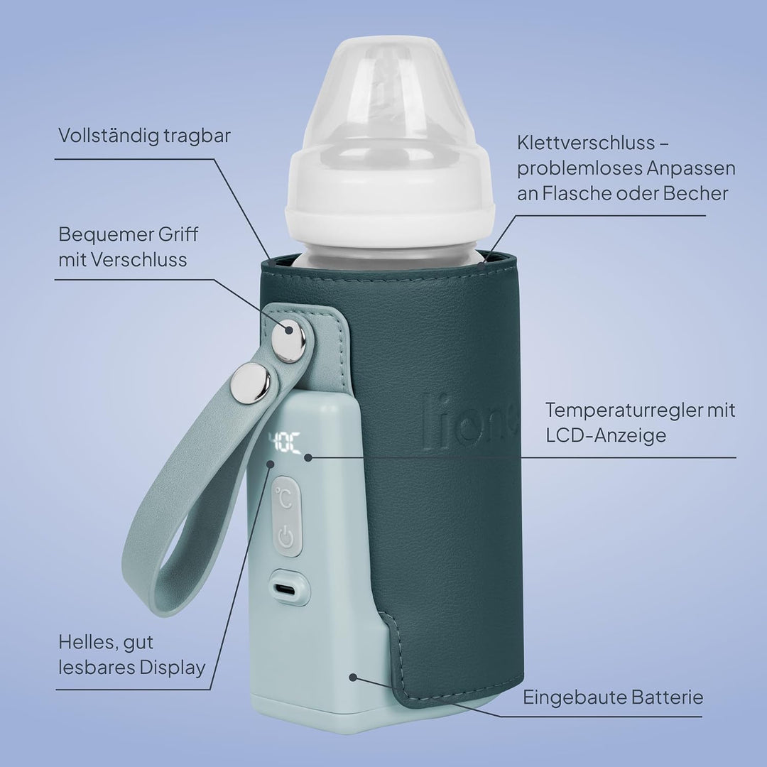 LIONELO Thermup Go Plus Tragbarer Babyflaschenwärmer, hält Flüssigkeiten warm, 5 Betriebstemperature
