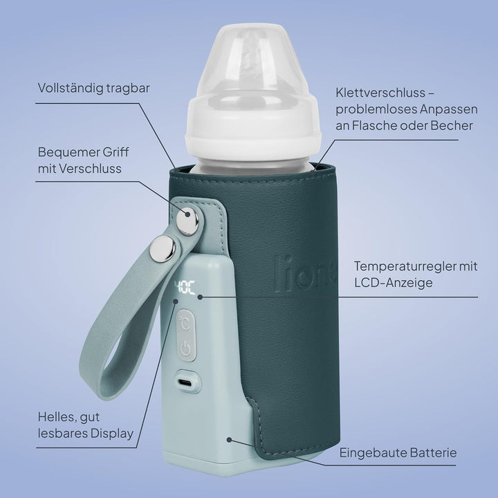 LIONELO Thermup Go Plus Tragbarer Babyflaschenwärmer, hält Flüssigkeiten warm, 5 Betriebstemperature