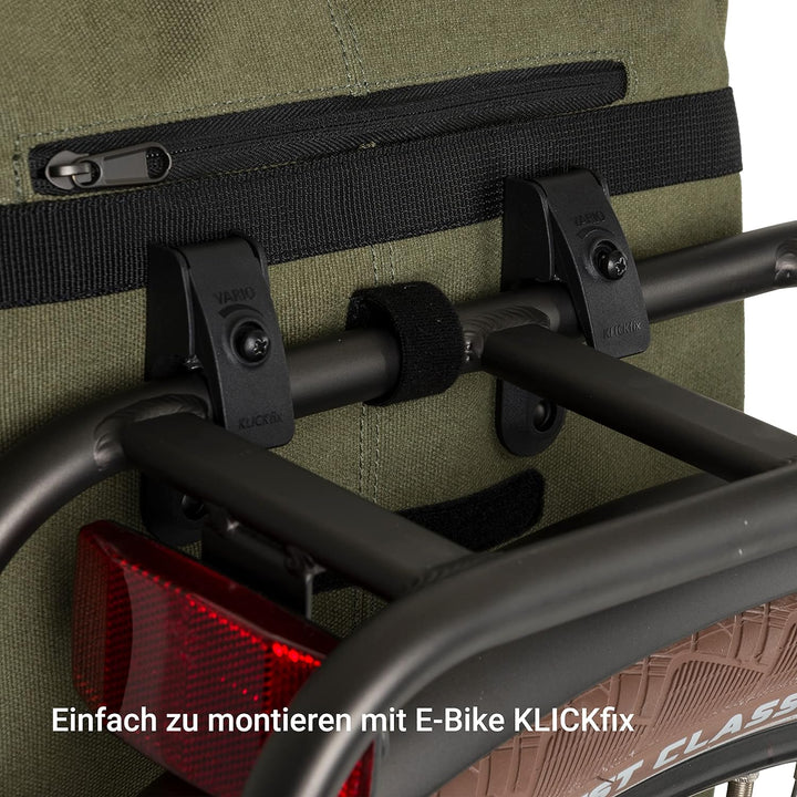 FastRider Celo Fahrradtasche für Gepäckträger, 23L Seitentasche Fahrrad, 100% Kanevas Gepäckträgerta