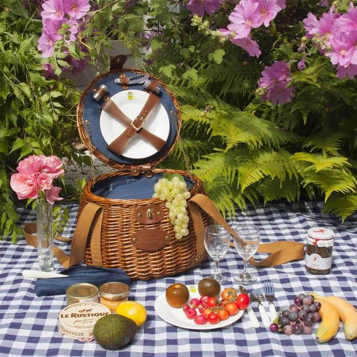 Les Jardins de la Comtesse - Kleiner runder Picknickkorb Tuileries - Komplett für 2 Personen - Feste