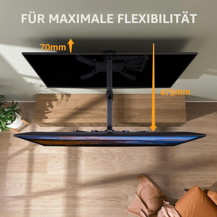 Perlegear TV Wandhalterung, Schwenkbare Neigbare TV Halterung für 26-60 Zoll Flach&amp;Curved Fernseher