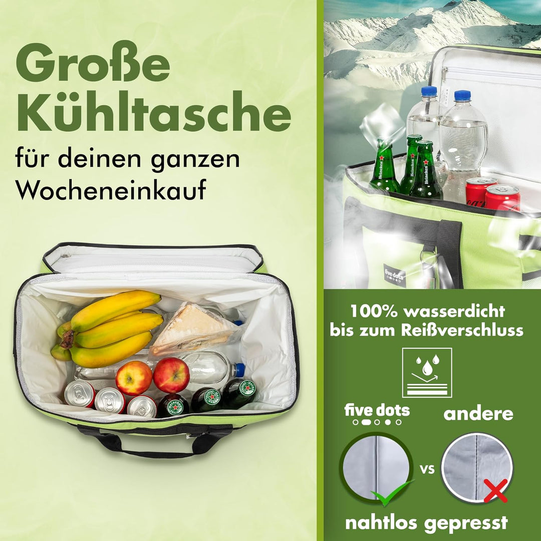 Kühltasche faltbar zum Einkaufen & Picknick - Kühltasche gross Auto als Thermotasche & Picknicktasch