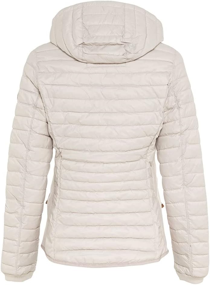 camel active Damen leichte Steppjacke mit Abnehmbarer Kapuze 48 Steppjacke Weiss, 48 Steppjacke Weis