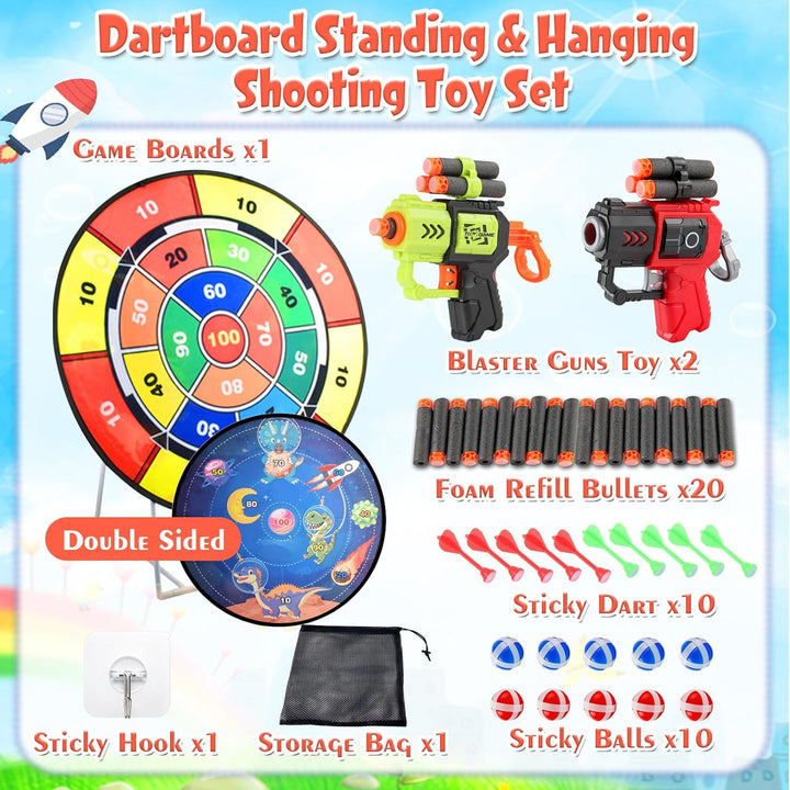 Dartscheibe für Kinder, 29"(73 cm) Doppelseitiges Dartscheiben Gartenspiel, Stehendes & Hängendes Wu