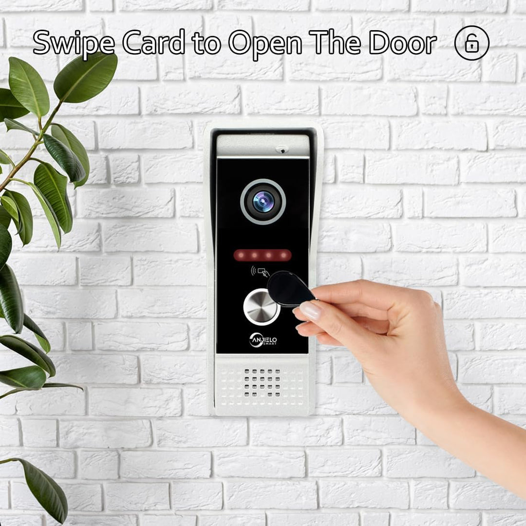 ANJIELO SMART (4-Draht) 1080P visuelle Türsprechanlage Kamera mit 7-Zoll-Touchscreen visuelle Türspr