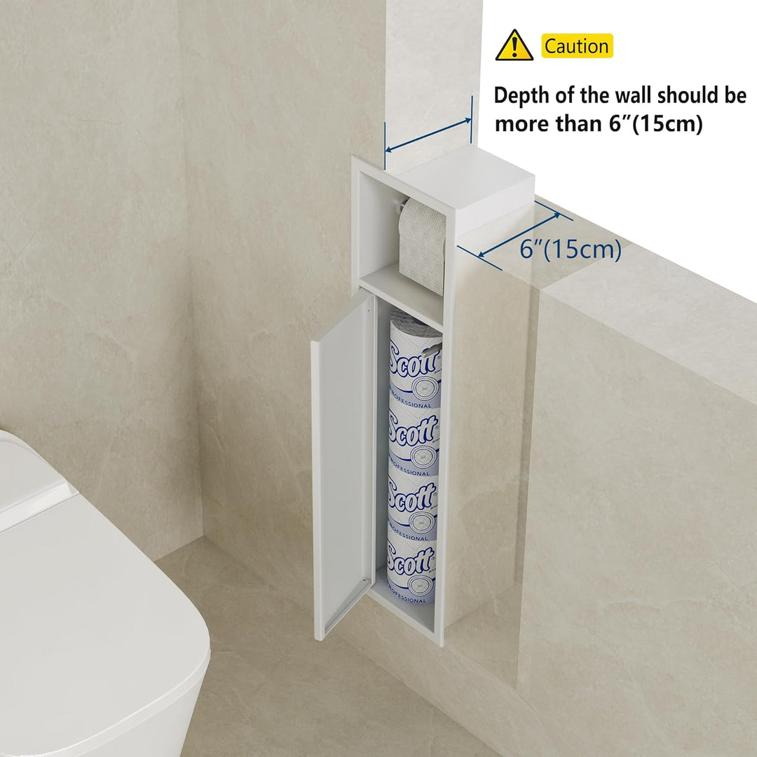 Neodrain Unterputz-Toilettenpapierhalter 304 Edelstahl Wandnische mit Tür für Klobürstengarnitur, Pa