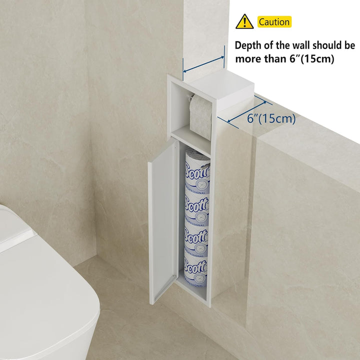 Neodrain Unterputz-Toilettenpapierhalter 304 Edelstahl Wandnische mit Tür für Klobürstengarnitur, Pa
