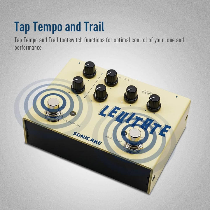 SONICAKE Delay und Reverb 2 in 1 Gitarren Effektpedal Digital Levitate Delay Reverb, Delay Reverb