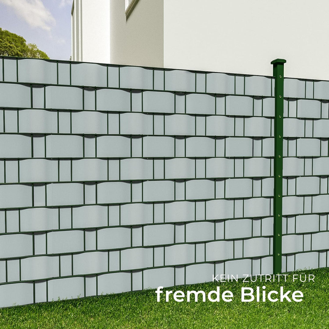 TecTake PVC Sichtschutzfolie Sichtschutzstreifen inkl. Befestigungsclips 450g/m² - Diverse Modelle -
