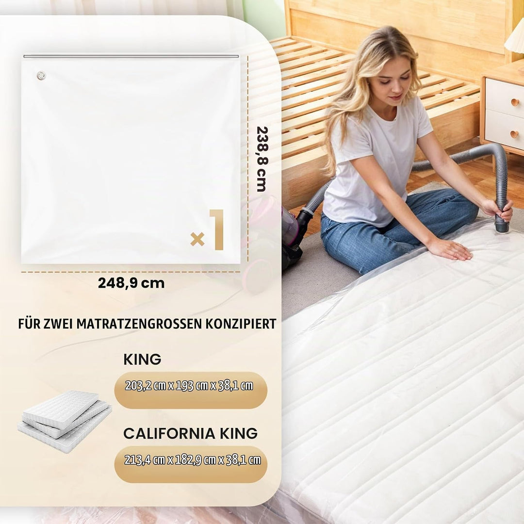 TAILI Vakuumbeutel für Matratzen Vakuumierbeutel Matratze Super King Size 250 x 239 CM für Umzug und