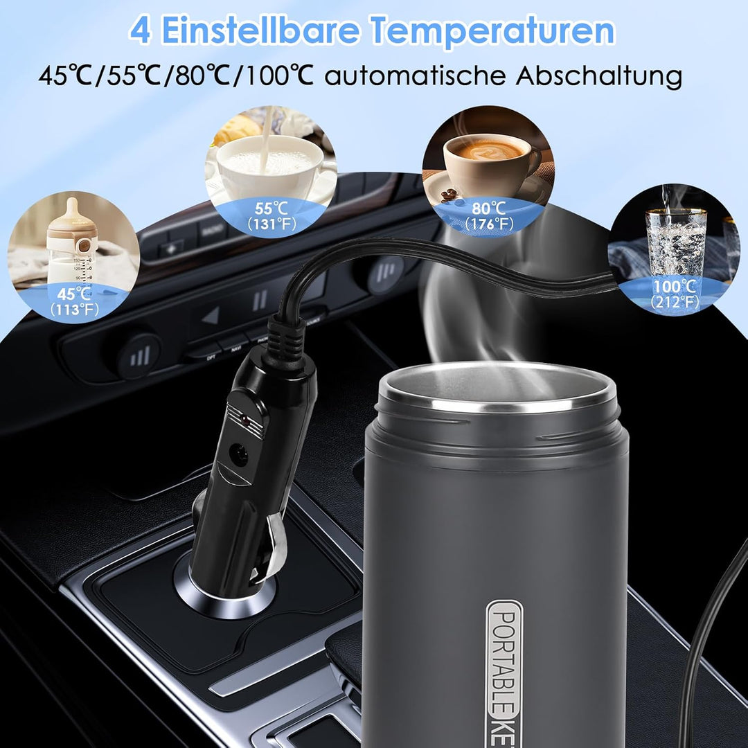 Dreamhigh® Reisewasserkocher, 450ml Mini Wasserkocher, 96W Wasserkocher Klein aus Edelstahl, Auto Wa