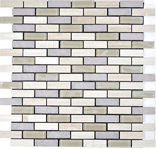 Mosaik Selbstklebend Verbund Glasmosaik Stein grau braun Glas für WAND KÜCHE Wandverblender Fliesens