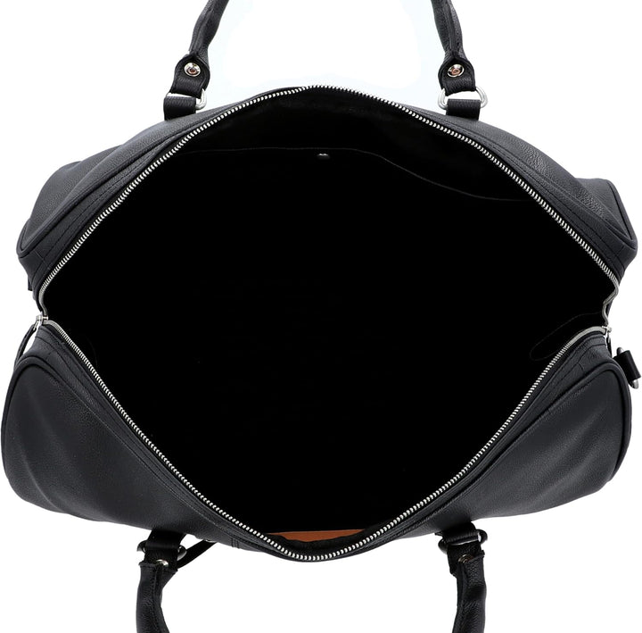 Gusti Reisetasche Leder-Valter Weekender Sporttasche Handgepäck Ledertasche Schwarz Leder, Schwarz