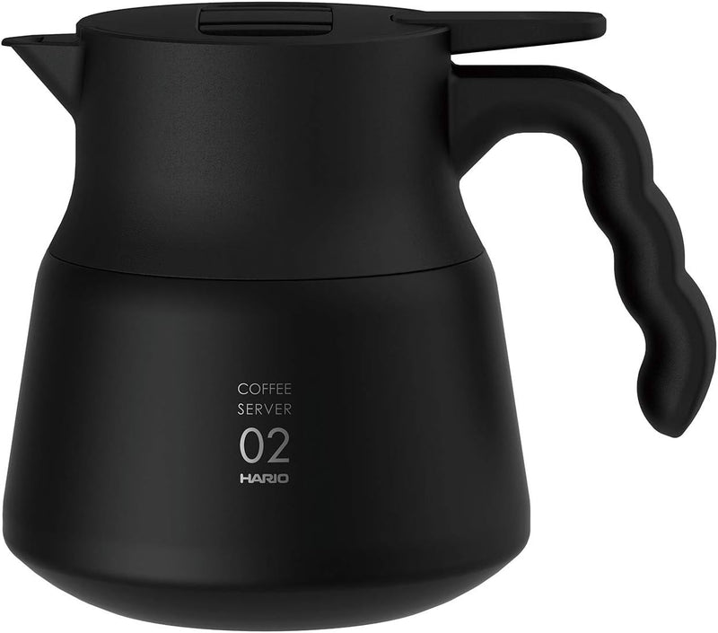 Hario black stainless steel V60 Plus jug 600 ml capacity 600ml Schwarz, 600ml Schwarz