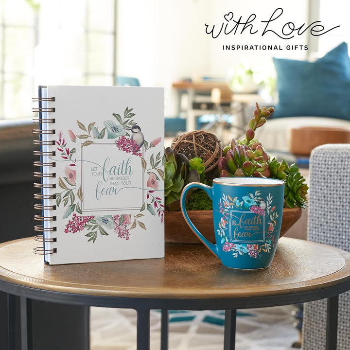 Floral Faith Tasse für Damen und Herren, Keramik-Kaffeetasse mit goldfarbenem Rand und Kalligraphie,