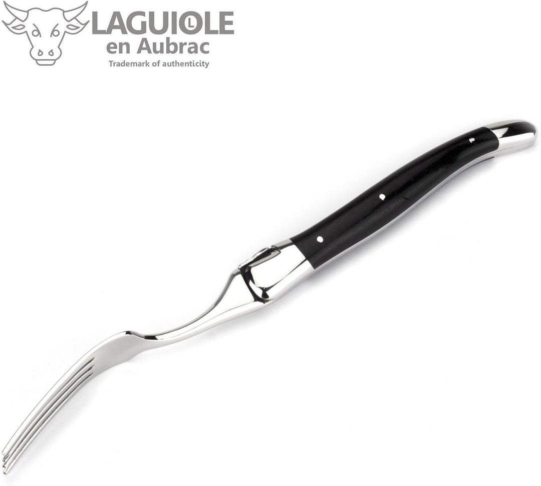 Laguiole en Aubrac - 6er Set Gabeln - Passend zu den Steak-Messern aus Frankreich - Griff Ebenholz -