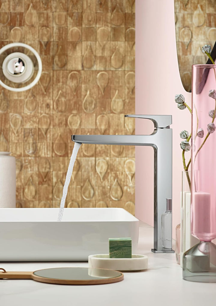 hansgrohe Wasserhahn Metropol (Armatur mit Auslauf Höhe 260 mm und Push-Open Ablaufgarnitur) Chrom C