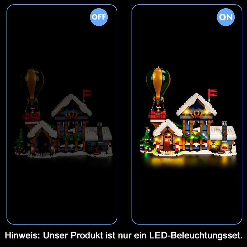 LocoLee Licht Set Kompatibel mit Lego Postamt des Weihnachtsmanns Fernbedienung Version, Nur Lichter