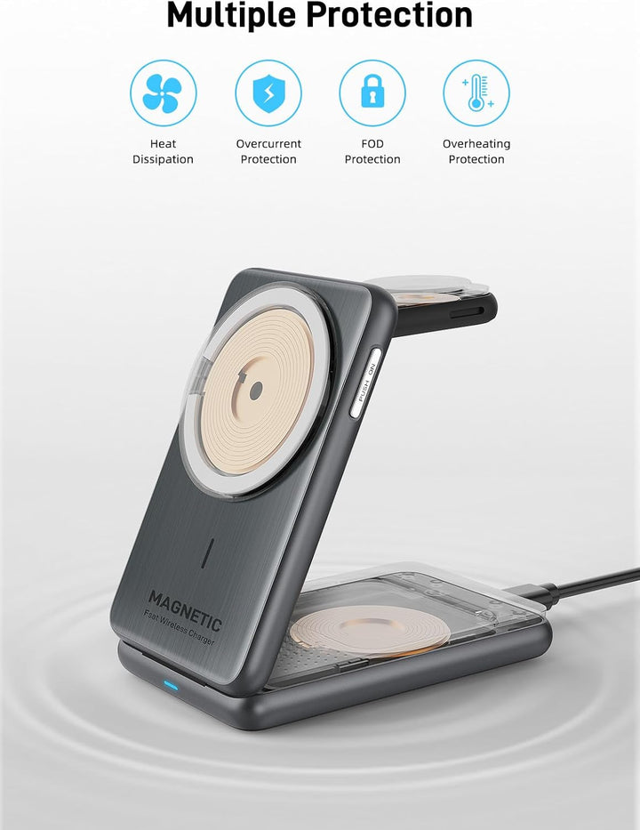 Kabellose Ladestation für Apple Mag Safe Ladegerät 3 in 1 für iPhone Ladegerät 17/16/15/14/13/12 Ser