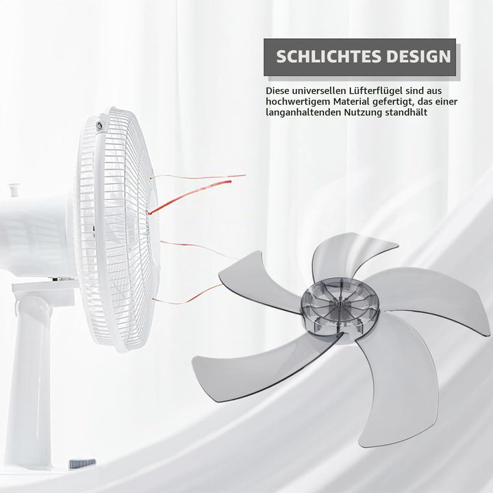 Angoily Lüfterflügel 16 Zoll Lüfterflügel Haushaltsventilatorflügel Kunststoff Fünf Blätter Mit Mutt