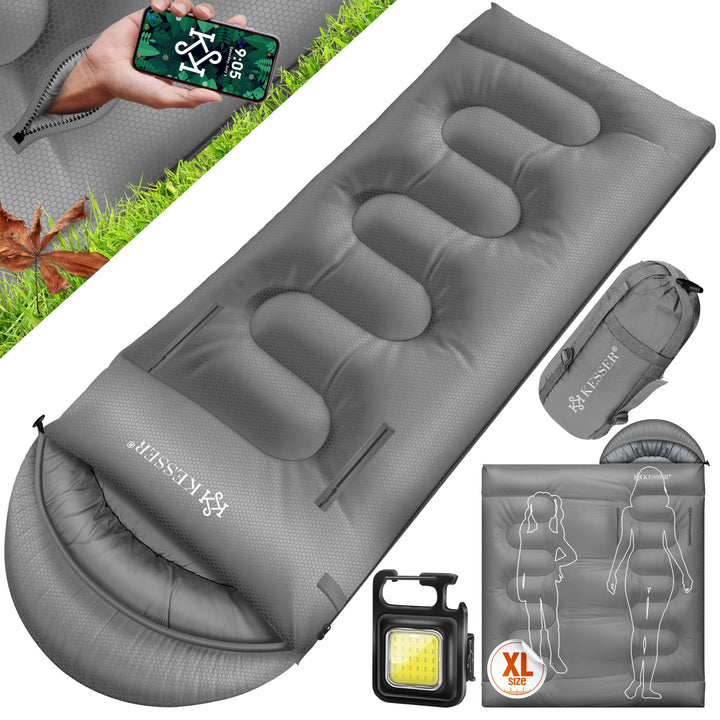 KESSER® Schlafsack Outdoor | Deckenschlafsack 3-4 Jahreszeiten | Camping-Sleeping-Bag für Erwachsene