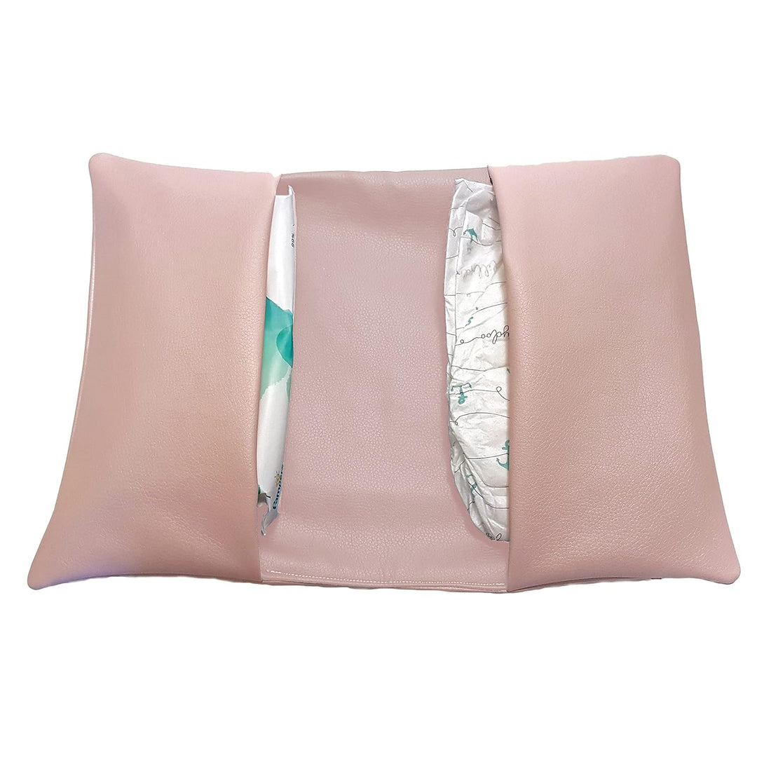 Windeltasche - Kunstleder Rosa - Handarbeit - Wickeltasche Windeln Feuchttücher Baby Tasche 2. Rosa,