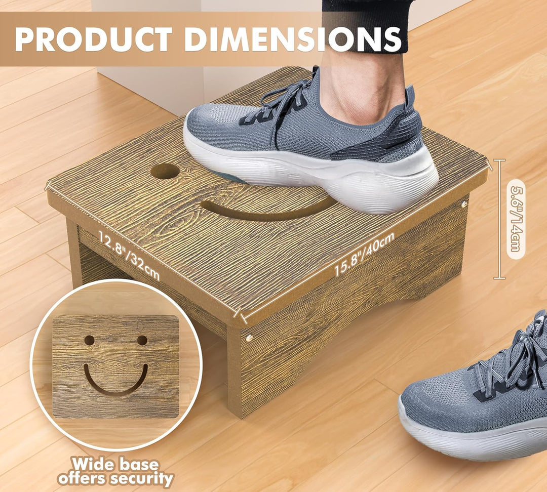 Tritthocker für Erwachsene, Senioren und Kinder mit rutschfestem Gummi, 40 x 32 x 14 cm, robuste HDP