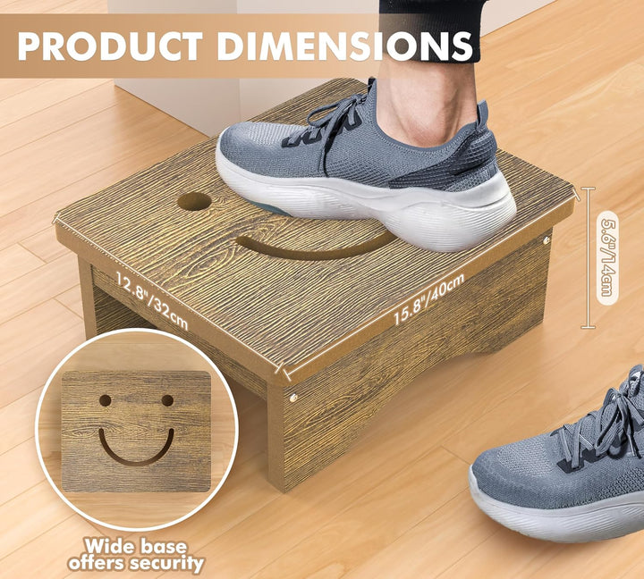 Tritthocker für Erwachsene, Senioren und Kinder mit rutschfestem Gummi, 40 x 32 x 14 cm, robuste HDP