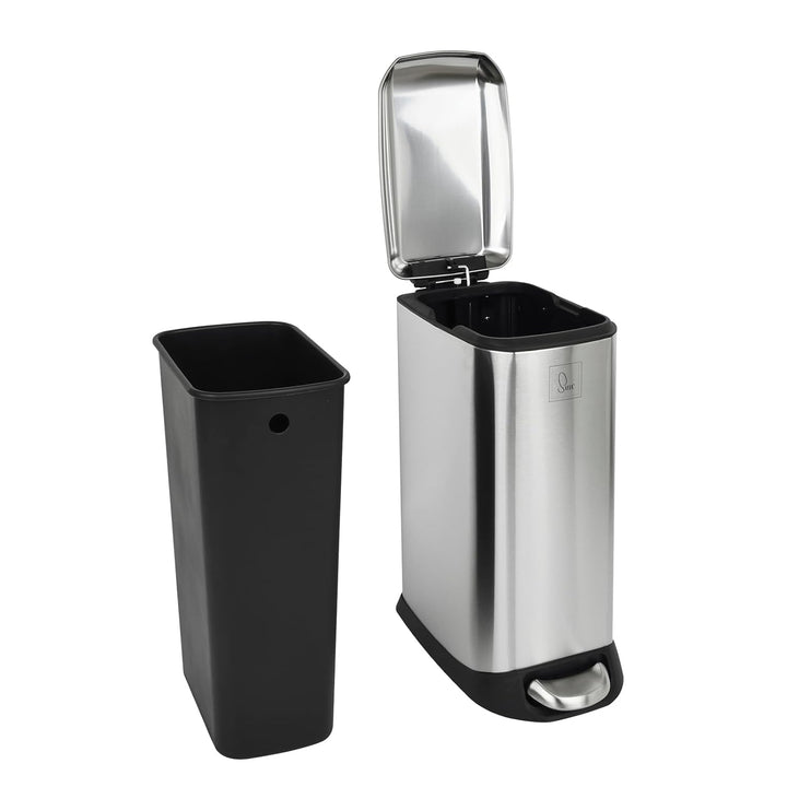 SVITA TS12 Edelstahl Mülleimer Treteimer Abfalleimer 12l inkl. Inneneimer Kunststoff Pedal Softclose