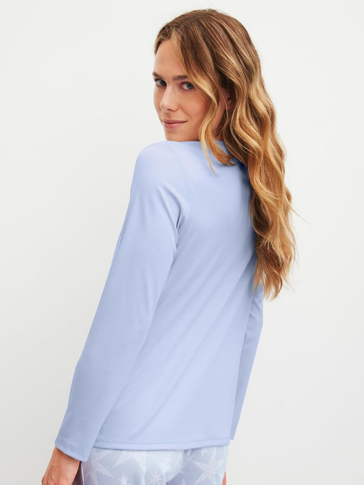 CALIDA Favourites Langarmshirt Damen, V-Neck, aus 100% Supima-Baumwolle | aus Baumwolle, pflegeleich