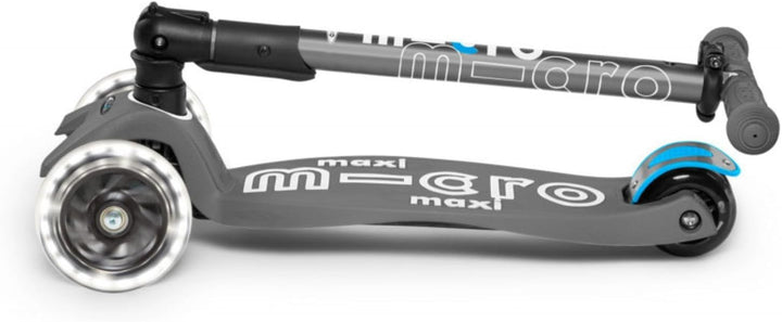 Micro Kickboard Maxi Deluxe Scooter, faltbar, LED, 3 Räder, Lean-to-Steer, Schweizer Design, mit bew