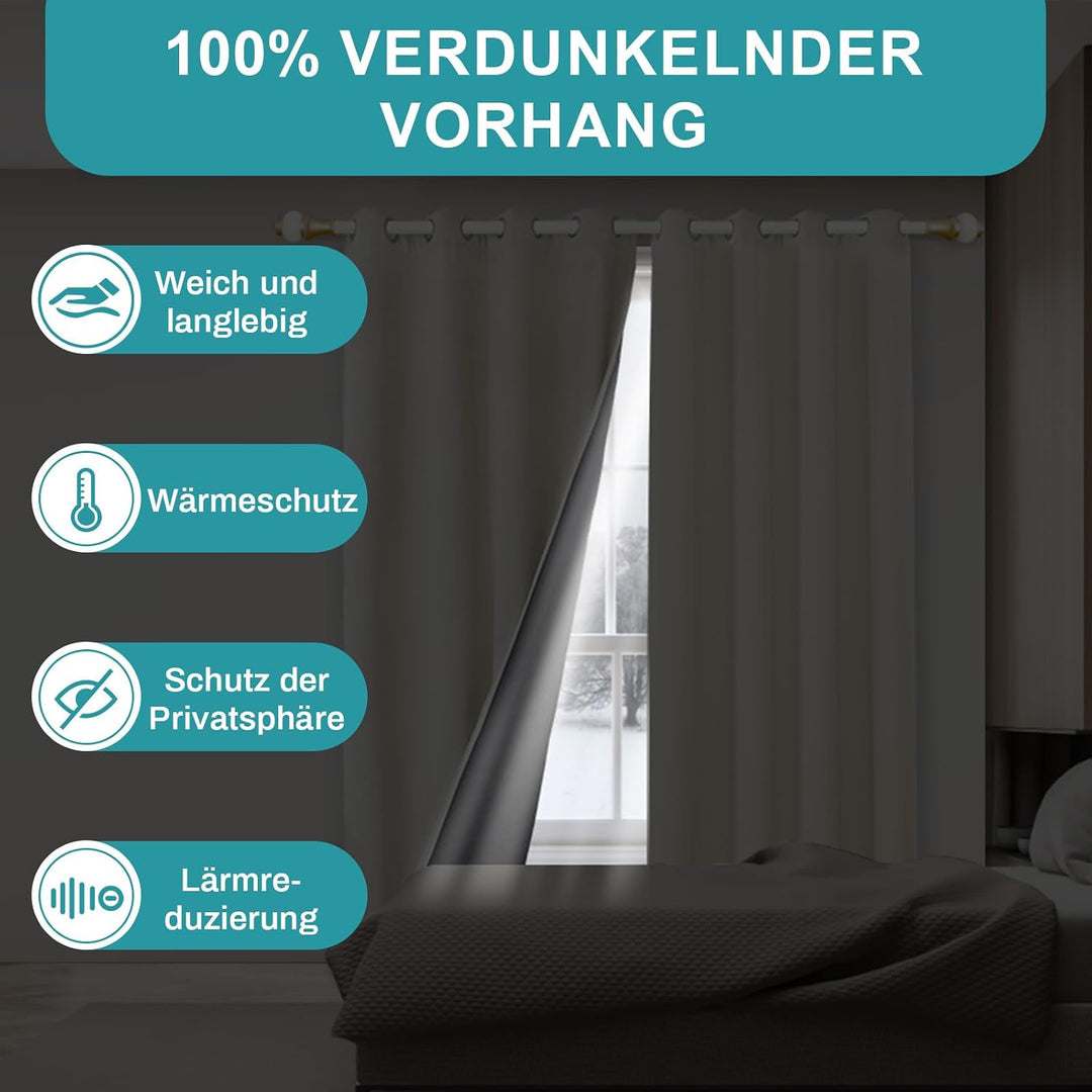 Lapalife Wärmeschutzvorhang für Tür Doppellagige Winter Vorhang mit Ösen Vorhänge Wärmeisolierend Vo