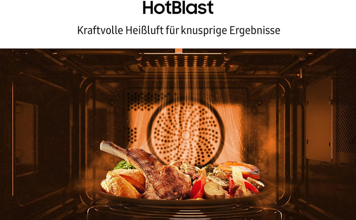 Samsung MC2BM6035KK/EG Mikrowelle mit Grill und Heissluft, 900 W, 28 ℓ Garraum, 51,7 cm Breite, Krat