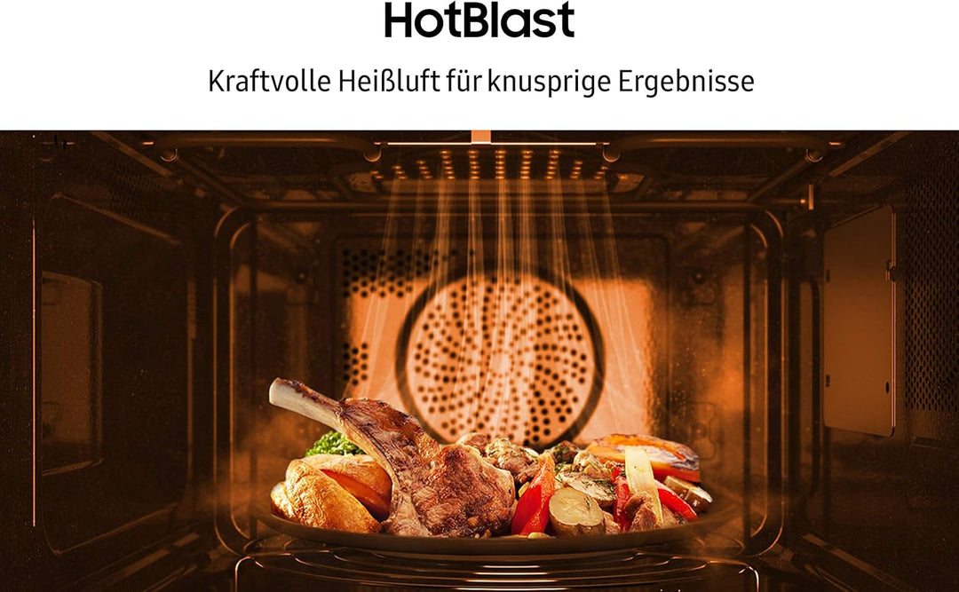 Samsung MC28M6035CS/EG Kombi-Mikrowelle mit Grill und Heissluft / 900 W / 28 L Garraum (Extra gross)