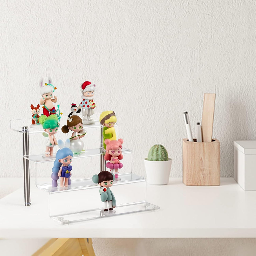 LileZbox Acryl-Display-Riser-Regal für Pops-Figuren, klarer kleiner 4-Stufen-Display-Ständer zum Prä
