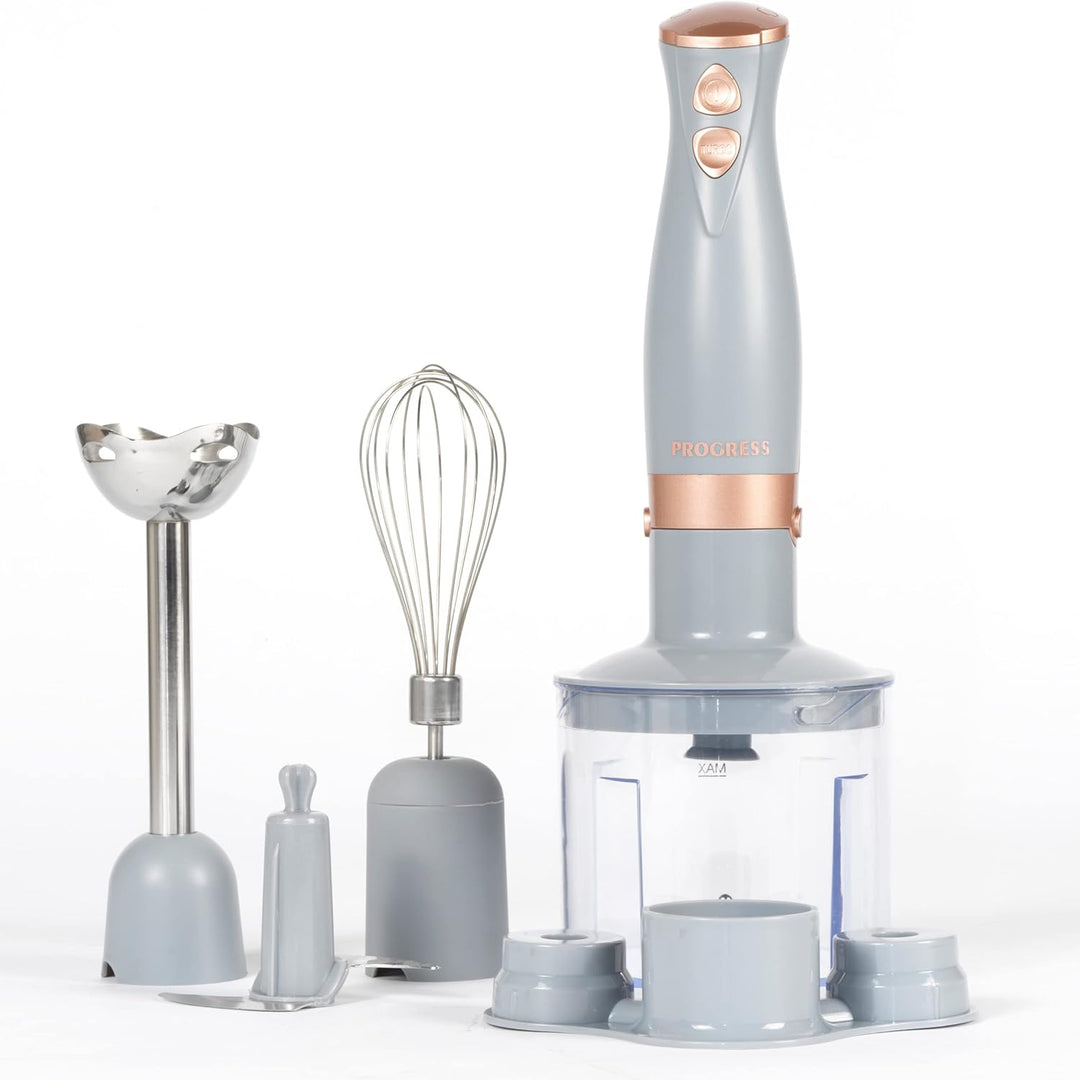 Progress EK2827PGRYPMDIRLG Shimmer 3 In 1 Blender Set, Hand Held Whisking, Blending & Chopping Funct