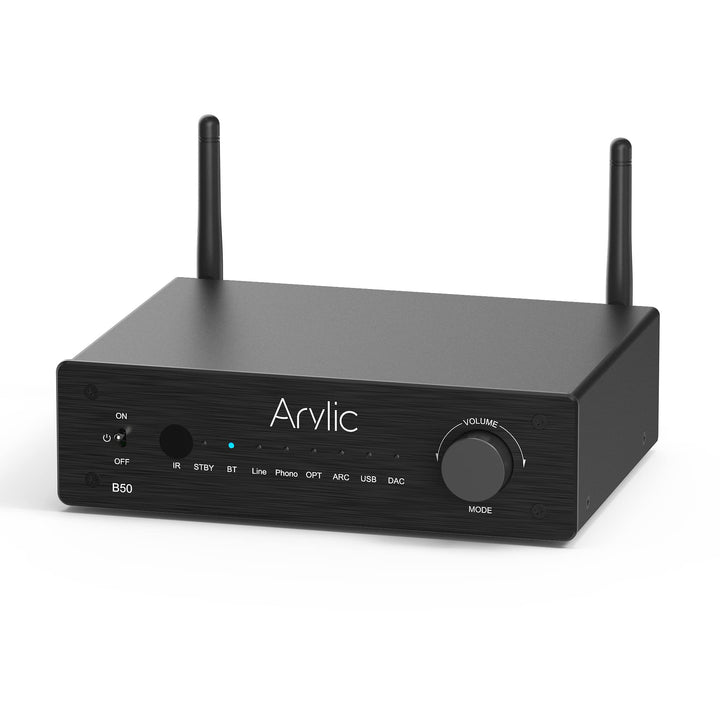 Arylic B50 Verstärker mit Bluetooth, Stereo Amplifier, 2 Kanal 50W*2 Home Audio AMP, mit HDMI, ARC,