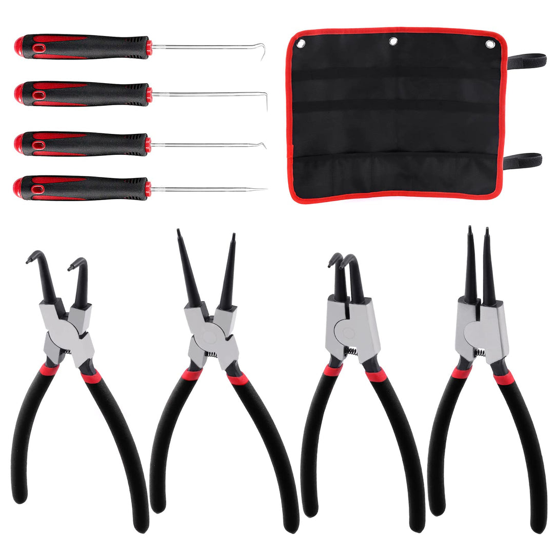 Glarks 9 Stück 22.9 cm Sprengringzange und Haken und Plektrum-Set, 4 Stück interne, Schläuche, Dicht